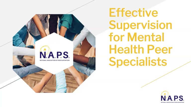 Effective Supervision of Mental Health Peer Specialists